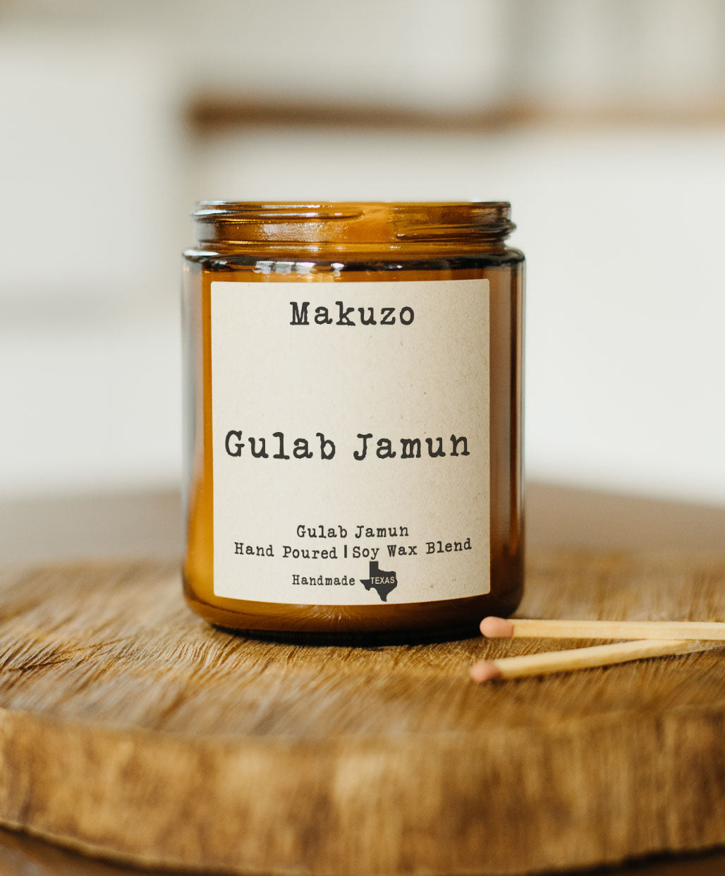 Gulab Jamun Wood Wick Candle, Indian Dessert Candle