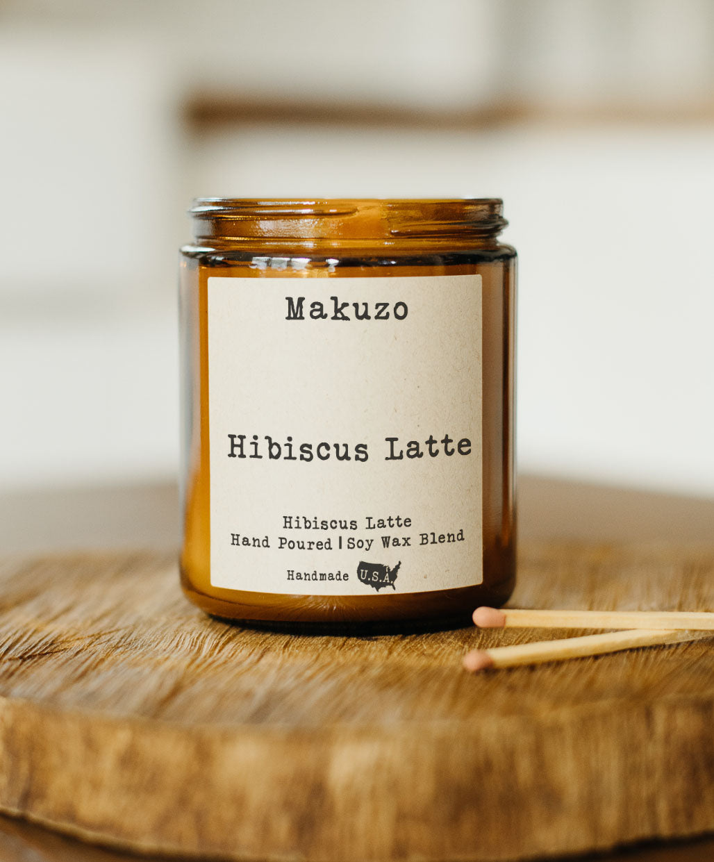 Hibiscus Latte Wood Wick Candle